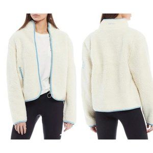 Ivory Ella Chloe Sherpa Full Zip Jacket Cream